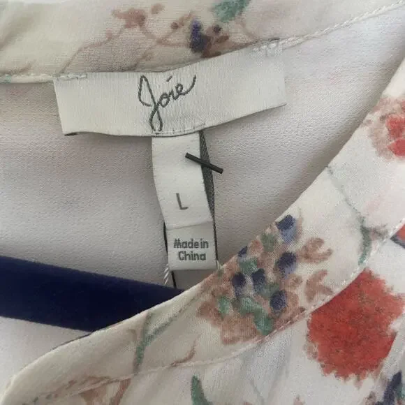 NWT Joie "Weldon" Silk Romper in ivory floral print sz L - Picture 3 of 16